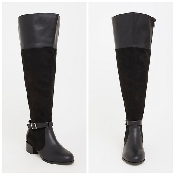 torrid Shoes - Torrid Black Faux Suede Over The Knee Boots 9W torrid Shoes - Torrid Black Faux Suede Over The Knee Boots 9W